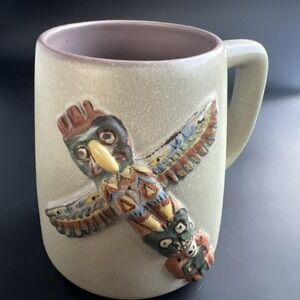 Vintage B.C. Ceramics Canada Totem Pole Mug #2427 – Thunderbird Relief – MCM
